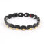 Image de 316L Bracelets Homme en Acier Inoxydable Doré Noir Feuille Avec Hématite Magnétique 21cm long, 1 Pièce” 