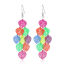 Imagen de Acero Inoxidable Pendientes Multicolor Corazón Hoja Color Plateado 7.5cm x 2.6cm, 1 Par