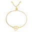 Image de Bracelet Bolo Réglable Nœud Glissé en 304 Acier Inoxydable Doré Cœur Gravé Mot " LOVE " 25cm long, 1 Pièce
