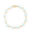 Image de Bracelets en 304 Acier Inoxydable Doré Blanc & Bleu à Pois Émail 20.4cm long, 1 Pièce