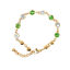 Immagine di 304 Acciaio Inossidabile Braccialetti Oro Placcato Verde Strass 16.6cm Lunghezza, 1 Pz