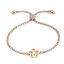 Imagen de 304 Acero Inoxidable Ajustable Slider/ Slide Pulsera Oro Rosa Flor Oso 25.3cm - 24.3cm longitud, 1 Unidad