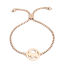 Immagine di 304 Acciaio Inossidabile Slider Regolabile Bolo Bracciale / Presentazione Oro Rosa Tondo Cane 26.3cm - 25.3cm Lunghezza, 1 Pz