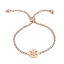 Bild von 304 Edelstahl Weihnachten Einstellbares Slider/ Slide Armband Schieberarmband Rosegold Weihnachten Schneeflocke Transparent Strass 26.3cm - 25.3cm lang, 1 Strang