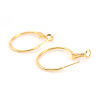 Imagen de Latón Pendientes Círculos Ronda 18K Oro Real Chapado 31mm x 25mm, Post/ Wire Size: (20 gauge), 280 Unidades
