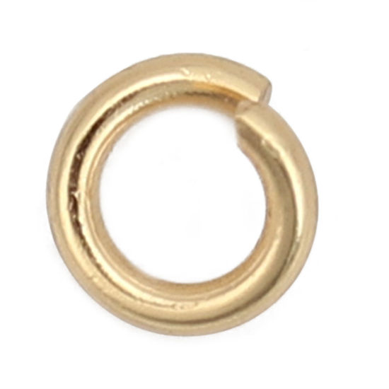 Imagen de 1000 Unidades 4mm Diámetro, 0.8mm(20 gauge) 304 Acero Inoxidable Abierto Argollas Chapado en Oro Ronda