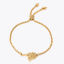 Immagine di 304 Acciaio Inossidabile Slider Regolabile Bolo Bracciale / Presentazione Oro Placcato Rosa 26.3cm - 25.3cm Lunghezza, 50 Pz