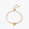 Picture of 304 Stainless Steel Adjustable Slider/ Slide Bolo Bracelets Gold Plated Rose Flower 26.3cm(10 3/8") - 25.3cm(10") long, 50 PCs