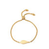 Picture of 304 Stainless Steel Adjustable Slider/ Slide Bolo Bracelets Gold Plated Leaf 26.3cm(10 3/8") - 25.3cm(10") long, 50 PCs