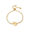 Picture of 304 Stainless Steel Adjustable Slider/ Slide Bolo Bracelets Gold Plated Round Owl 26.3cm(10 3/8") - 25.3cm(10") long, 50 PCs