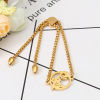 Picture of 304 Stainless Steel Adjustable Slider/ Slide Bolo Bracelets Gold Plated Round Owl 26.3cm(10 3/8") - 25.3cm(10") long, 50 PCs