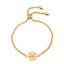Imagen de 304 Acero Inoxidable Navidad Ajustable Slider/ Slide Pulsera Chapado en Oro Copo de nieve Navidad Transparente Rhinestone 26.3cm - 25.3cm longitud, 50 Unidades