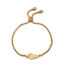 Immagine di 304 Acciaio Inossidabile Slider Regolabile Bolo Bracciale / Presentazione Oro Placcato Nuvole Sole 26.3cm - 25.3cm Lunghezza, 50 Pz