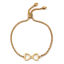 Picture of 304 Stainless Steel Adjustable Slider/ Slide Bolo Bracelets Gold Plated Hourglass Clear Rhinestone 26.3cm(10 3/8") - 25.3cm(10") long, 50 PCs