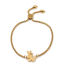 Picture of 304 Stainless Steel Adjustable Slider/ Slide Bolo Bracelets Gold Plated Rabbit Animal 25.3cm(10") - 24.3cm(9 5/8") long, 50 PCs
