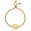 Image de Bracelet Bolo Réglable Nœud Glissé en 304 Acier Inoxydable Doré Rond Chien 26.3cm - 25.3cm long, 50 Pièces