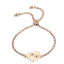 Immagine di 304 Acciaio Inossidabile Slider Regolabile Bolo Bracciale / Presentazione Oro Rosa Cuore Segno Di Genere 26.3cm - 25.3cm Lunghezza, 50 Pz