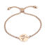 Picture of 304 Stainless Steel Adjustable Slider/ Slide Bolo Bracelets Rose Gold Round Bird 26.3cm(10 3/8") - 25.3cm(10") long, 50 PCs