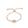 Picture of 304 Stainless Steel Adjustable Slider/ Slide Bolo Bracelets Rose Gold Round Tree 26.3cm(10 3/8") - 25.3cm(10") long, 50 PCs