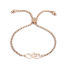 Picture of 304 Stainless Steel Adjustable Slider/ Slide Bolo Bracelets Rose Gold Infinity Symbol Heart 26.3cm(10 3/8") - 25.3cm(10") long, 50 PCs
