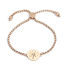 Picture of 304 Stainless Steel Adjustable Slider/ Slide Bolo Bracelets Rose Gold Round Tree 25.3cm(10") - 24.3cm(9 5/8") long, 50 PCs