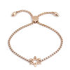 Bild von 304 Edelstahl Einstellbares Slider/ Slide Armband Schieberarmband Rosegold Hexagramm Davidstern 25.3cm - 24.3cm lang, 50 Strange