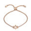 Immagine di 304 Acciaio Inossidabile Slider Regolabile Bolo Bracciale / Presentazione Oro Rosa Stella a Sei Punte 25.3cm - 24.3cm Lunghezza, 50 Pz