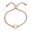 Immagine di 304 Acciaio Inossidabile Slider Regolabile Bolo Bracciale / Presentazione Oro Rosa Ragazza 26.3cm - 25.3cm Lunghezza, 50 Pz