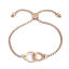 Imagen de 304 Acero Inoxidable Ajustable Slider/ Slide Pulsera Oro Rosa Esposas 26.3cm - 25.3cm longitud, 50 Unidades