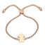Immagine di 304 Acciaio Inossidabile Slider Regolabile Bolo Bracciale / Presentazione Oro Rosa Tondo Ragazza 25.3cm - 24.3cm Lunghezza, 50 Pz