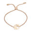 Immagine di 304 Acciaio Inossidabile Slider Regolabile Bolo Bracciale / Presentazione Oro Rosa Tondo Gufo 25.3cm - 24.3cm Lunghezza, 50 Pz
