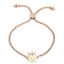 Immagine di 304 Acciaio Inossidabile Slider Regolabile Bolo Bracciale / Presentazione Oro Rosa Coniglio Trasparente Strass 26.3cm - 25.3cm Lunghezza, 50 Pz