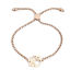 Picture of 304 Stainless Steel Adjustable Slider/ Slide Bolo Bracelets Rose Gold Round Owl 26.3cm(10 3/8") - 25.3cm(10") long, 50 PCs