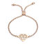 Picture of 304 Stainless Steel Adjustable Slider/ Slide Bolo Bracelets Rose Gold Diamond Shape 26.3cm(10 3/8") - 25.3cm(10") long, 50 PCs