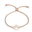 Picture of 304 Stainless Steel Adjustable Slider/ Slide Bolo Bracelets Rose Gold Round 26.3cm(10 3/8") - 25.3cm(10") long, 50 PCs