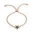 Imagen de 304 Acero Inoxidable Ajustable Slider/ Slide Pulsera Oro Rosa Negro Estrellas de cinco puntos 26.3cm - 25.3cm longitud, 50 Unidades