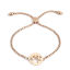Imagen de 304 Acero Inoxidable Ajustable Slider/ Slide Pulsera Oro Rosa Ronda geométrico 26.3cm - 25.3cm longitud, 50 Unidades