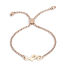 Picture of 304 Stainless Steel Adjustable Slider/ Slide Bolo Bracelets Rose Gold Heart Message " LOVE " 26.3cm(10 3/8") - 25.3cm(10") long, 50 PCs