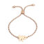 Imagen de 304 Acero Inoxidable Ajustable Slider/ Slide Pulsera Oro Rosa " NO " 26.3cm - 25.3cm longitud, 50 Unidades