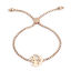 Picture of 304 Stainless Steel Fairy Tale Collection Adjustable Slider/ Slide Bolo Bracelets Rose Gold Half Moon Fairy 26.3cm(10 3/8") - 25.3cm(10") long, 50 PCs