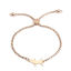 Immagine di 304 Acciaio Inossidabile Slider Regolabile Bolo Bracciale / Presentazione Oro Rosa Gatto 26.3cm - 25.3cm Lunghezza, 50 Pz