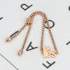 Picture of 304 Stainless Steel Adjustable Slider/ Slide Bolo Bracelets Rose Gold Message " Yes " 26.3cm(10 3/8") - 25.3cm(10") long, 50 PCs