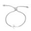 Imagen de 304 Acero Inoxidable Ajustable Slider/ Slide Pulsera Tono de Plata Cruz 26.3cm - 25.3cm longitud, 50 Unidades