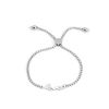 Imagen de 304 Acero Inoxidable Ajustable Slider/ Slide Pulsera Tono de Plata " Amor " 26.3cm - 25.3cm longitud, 50 Unidades