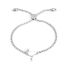 Image de Bracelet Bolo Réglable Nœud Glissé en 304 Acier Inoxydable Argent Mat Oiseau 25.3cm - 24.3cm long, 50 Pièces
