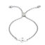 Immagine di 304 Acciaio Inossidabile Slider Regolabile Bolo Bracciale / Presentazione Tono Argento Irregolare 25.3cm - 24.3cm Lunghezza, 50 Pz
