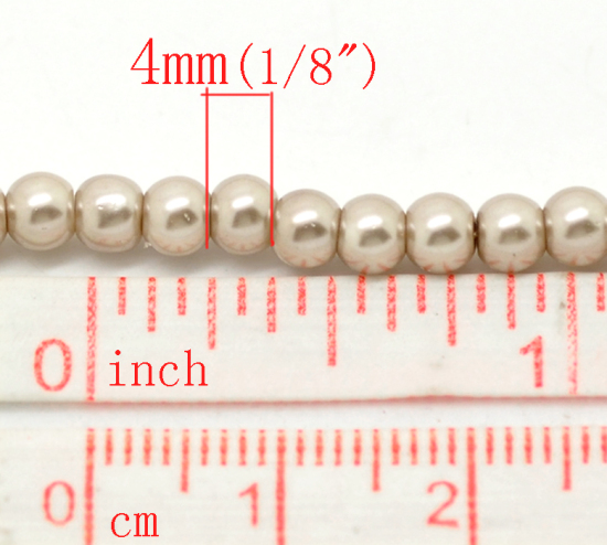 Bild von Hellkaffeebraun Perlen 4mm D., 82cm lang, 5 Stränge(ca. 5 x210 Stücke)