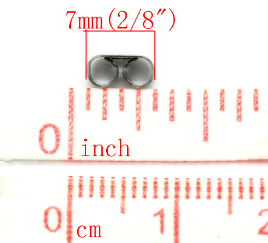 Picture of 304 Stainless Steel Ear Nuts Post Stopper Earring Findings Butterfly Silver Tone 6mm x4mm( 2/8" x 1/8"), 100 PCs