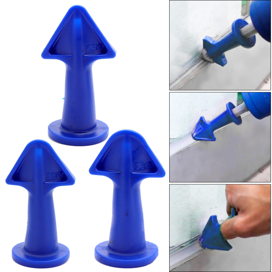 Picture of Silicone Caulking Nozzle Tool Arrowhead Blue 12cm x 9cm, 1 Set ( 3 PCs/Set)