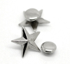 Изображение Заклепки для Одежды 14mmx13mm( 4/8"x 4/8") 7mm（2/8"）") Звезда Серебряный Тон,проданные 50 комплектов